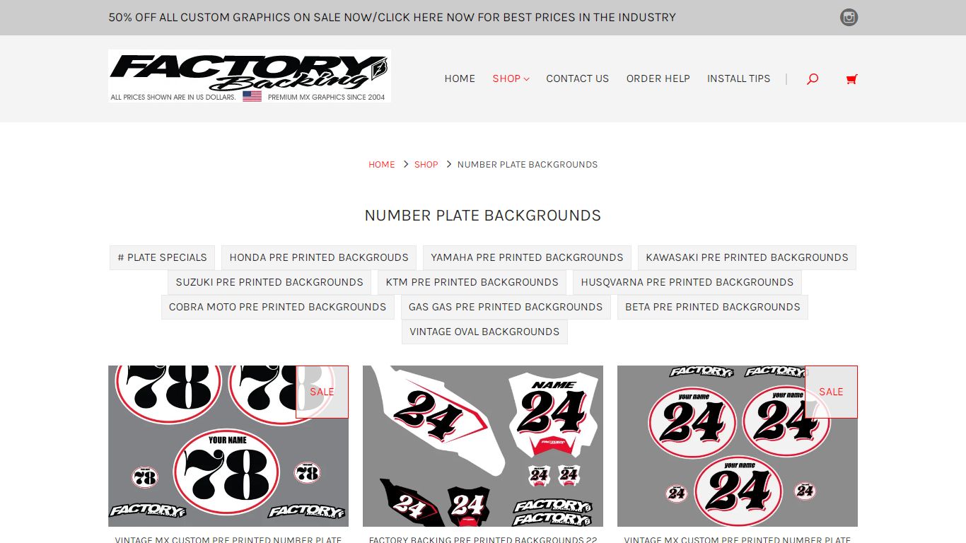 Number Plate Backgrounds - Factory Backing